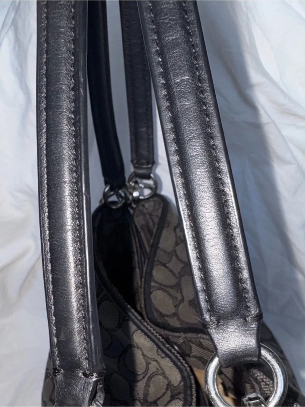 Coach Phoebe Black and Charcoal Shoulder Bag